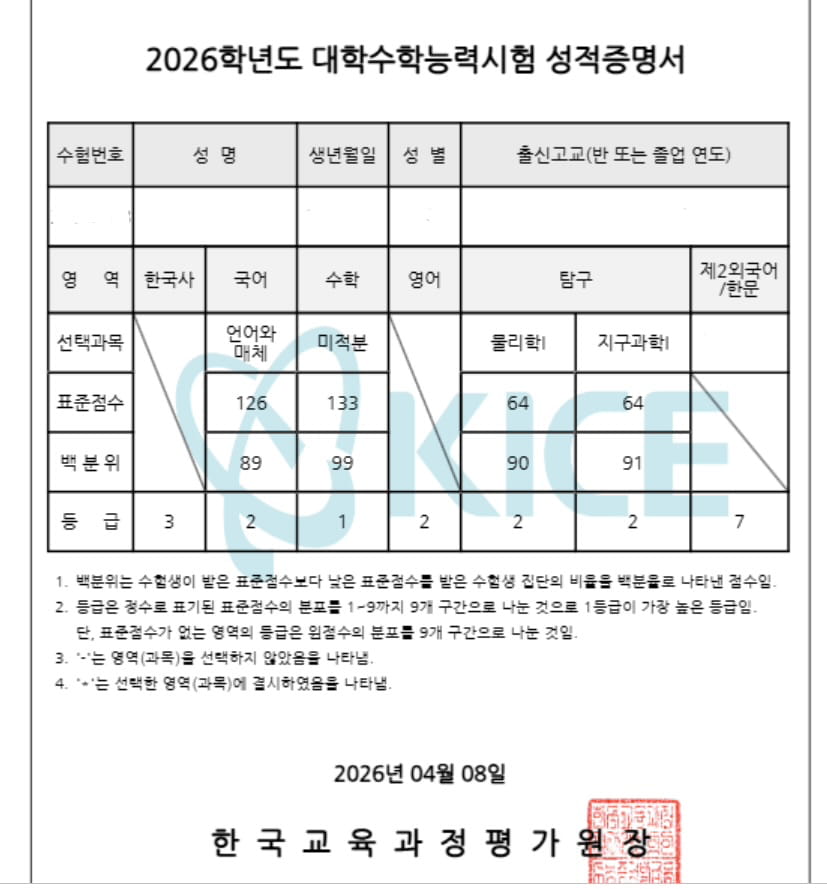성적증명서