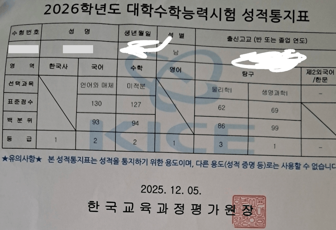 성적증명서